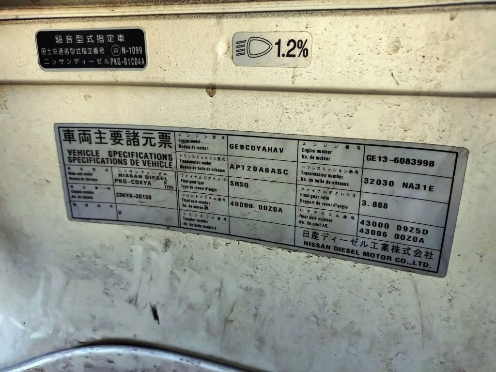 NISSAN UD PKG-CD4YA Aluminum Wing Van 