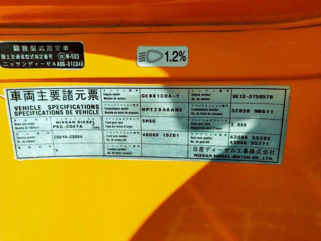 NISSAN UD PKG-CD4YA Refrigerated Van (Reefer Wing Truck) 